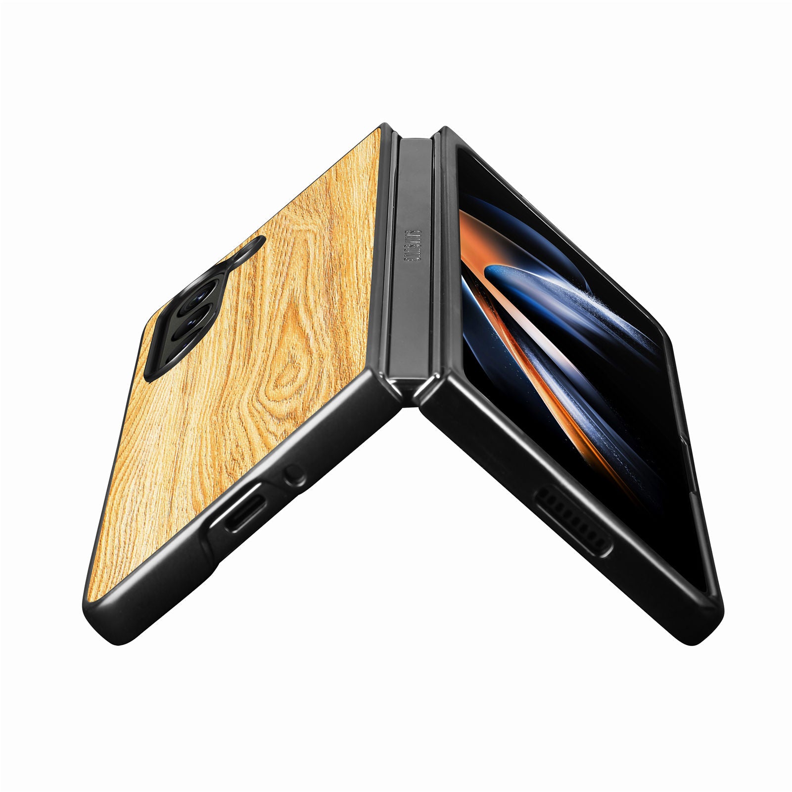 Wood Texture Phone Case for Samsung Galaxy Z Fold5 5G PU Leather Coated PC Shockproof Hard Cover Wood Texture Phone Case for Samsung Galaxy Z Fold5 5G PU Leather Coated PC Shockproof Hard Cover